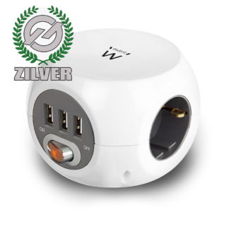 Ewent Kubus stekkerdoos met USB - EW3939